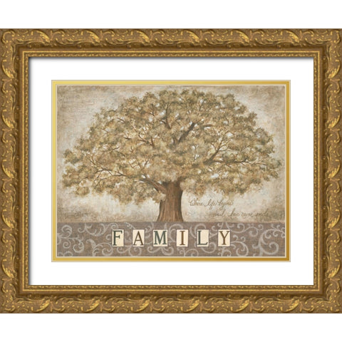 Our Family Tree Gold Ornate Wood Framed Art Print with Double Matting by LaPoint, Annie
