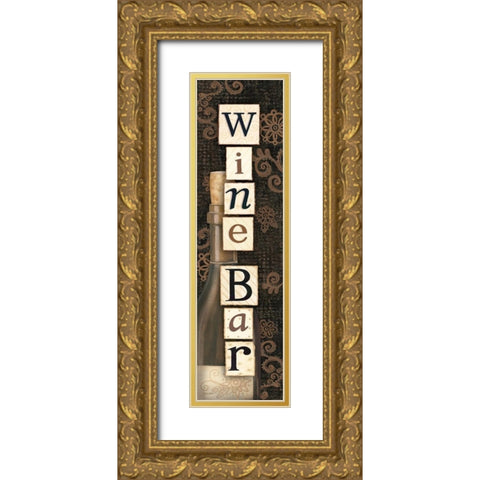 Wine Bar Gold Ornate Wood Framed Art Print with Double Matting by LaPoint, Annie