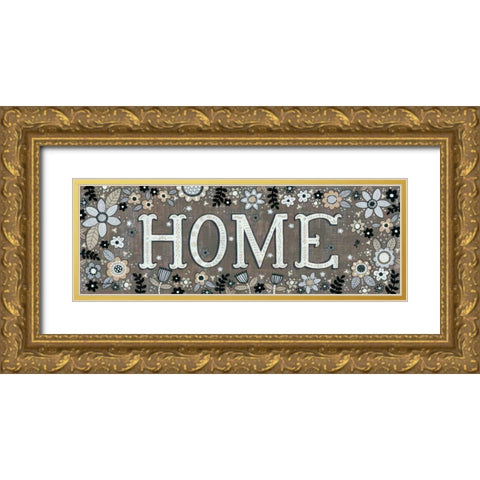 Home Floral Gold Ornate Wood Framed Art Print with Double Matting by LaPoint, Annie