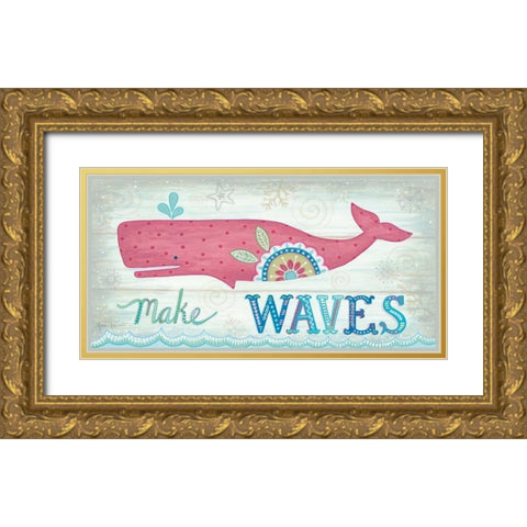 Make Waves Gold Ornate Wood Framed Art Print with Double Matting by LaPoint, Annie