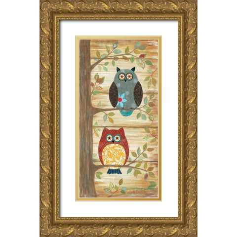 Two Wise Owls Gold Ornate Wood Framed Art Print with Double Matting by LaPoint, Annie