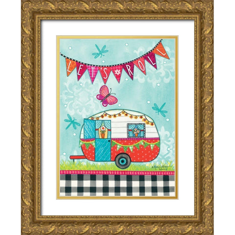 Lets Roll Gold Ornate Wood Framed Art Print with Double Matting by LapPoint, Annie