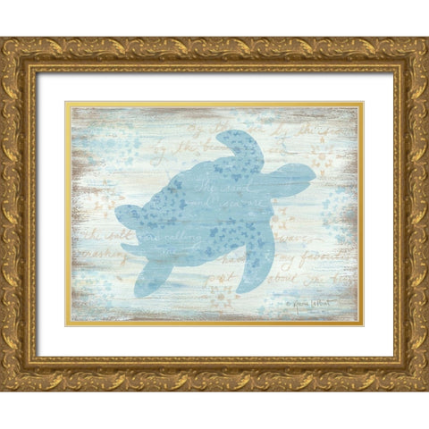 Ocean Turtle  Gold Ornate Wood Framed Art Print with Double Matting by LaPoint, Annie
