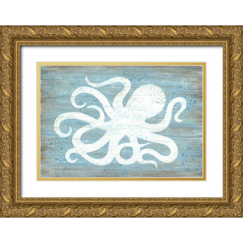 Ocean Octopus   Gold Ornate Wood Framed Art Print with Double Matting by LaPoint, Annie