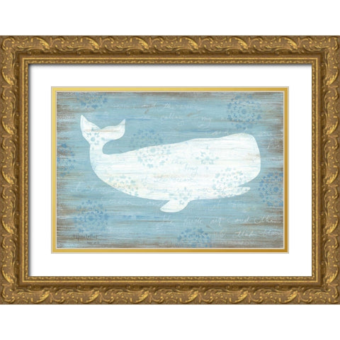 Ocean Whale   Gold Ornate Wood Framed Art Print with Double Matting by LaPoint, Annie