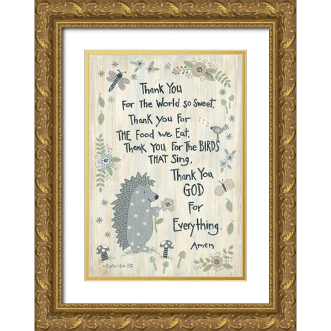 Thank You God    Gold Ornate Wood Framed Art Print with Double Matting by LaPoint, Annie