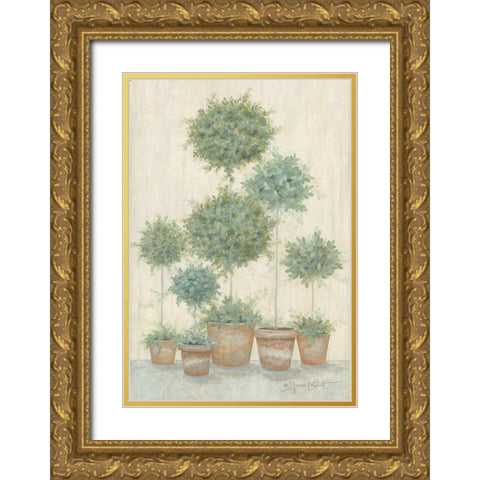 Tall Topiaries   Gold Ornate Wood Framed Art Print with Double Matting by LaPoint, Annie