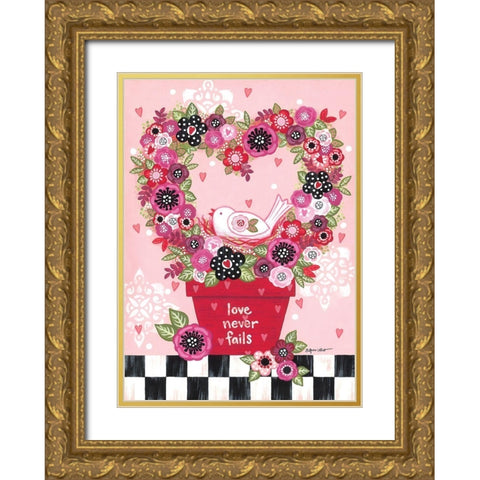 Love Never Fails Gold Ornate Wood Framed Art Print with Double Matting by LaPoint, Annie