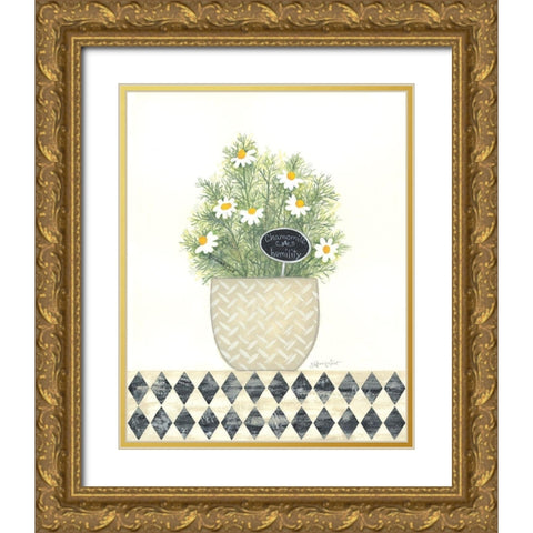 Chamomile Humility Gold Ornate Wood Framed Art Print with Double Matting by LaPoint, Annie
