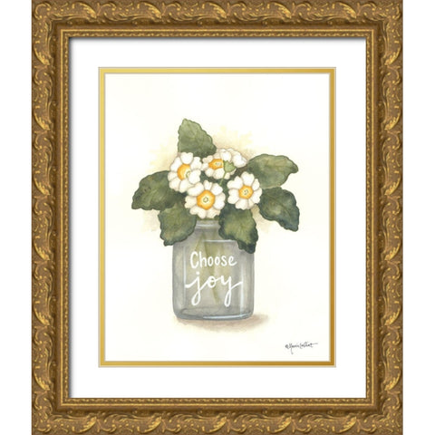 Choose Joy Primrose Gold Ornate Wood Framed Art Print with Double Matting by LaPoint, Annie