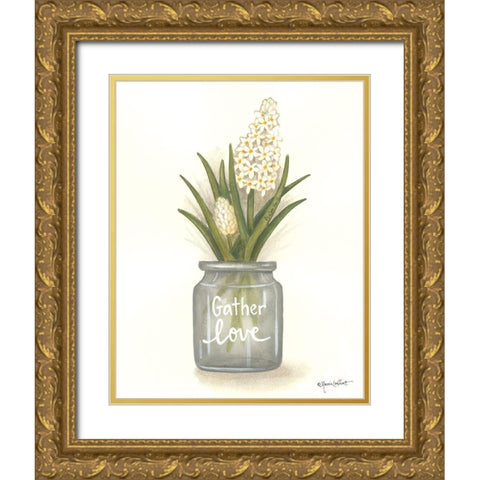 Gather Love Hyacinth Gold Ornate Wood Framed Art Print with Double Matting by LaPoint, Annie