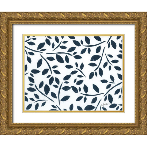 Black And Gray #4 Gold Ornate Wood Framed Art Print with Double Matting by LaPoint, Annie