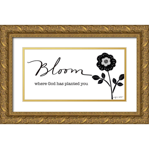 Bloom Gold Ornate Wood Framed Art Print with Double Matting by LaPoint, Annie