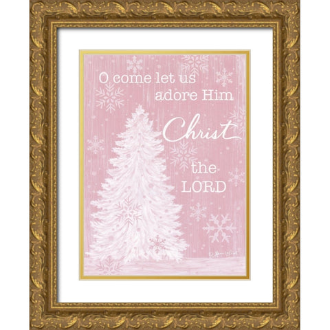 Let Us Adore Him Gold Ornate Wood Framed Art Print with Double Matting by LaPoint, Annie