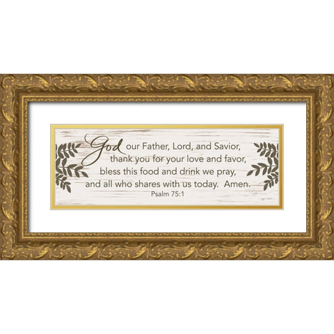 Bless This Food Gold Ornate Wood Framed Art Print with Double Matting by LaPoint, Annie