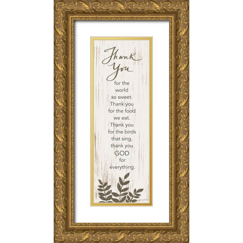 Thank You Prayer Gold Ornate Wood Framed Art Print with Double Matting by LaPoint, Annie