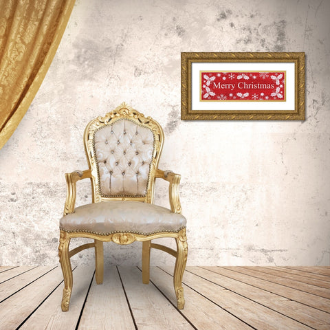 Merry Christmas Gold Ornate Wood Framed Art Print with Double Matting by LaPoint, Annie