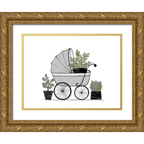 Babys Carriage Gold Ornate Wood Framed Art Print with Double Matting by LaPoint, Annie
