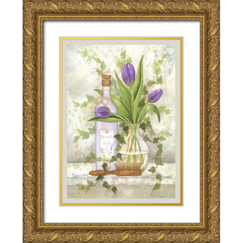 Lavender Body Oil Gold Ornate Wood Framed Art Print with Double Matting by LaPoint, Annie