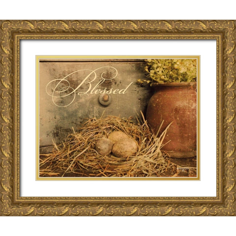 Blessed Gold Ornate Wood Framed Art Print with Double Matting by Smith, Anthony