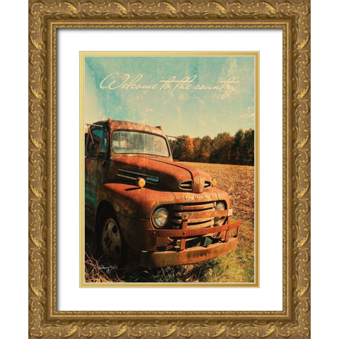 Welcome to the Country Gold Ornate Wood Framed Art Print with Double Matting by Smith, Anthony