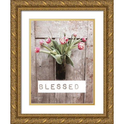 Blessed Tulips Gold Ornate Wood Framed Art Print with Double Matting by Smith, Anthony