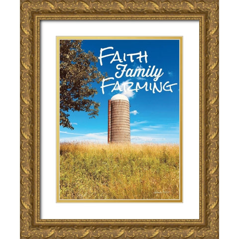 Faith, Family, Farming Silo Gold Ornate Wood Framed Art Print with Double Matting by Smith, Anthony