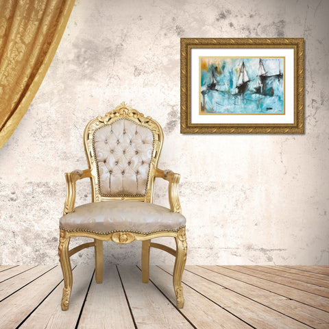 To Cross the Storm Gold Ornate Wood Framed Art Print with Double Matting by Rodridgue, Annie