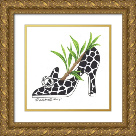 Floral Vase Gold Ornate Wood Framed Art Print with Double Matting by Kater, Diane