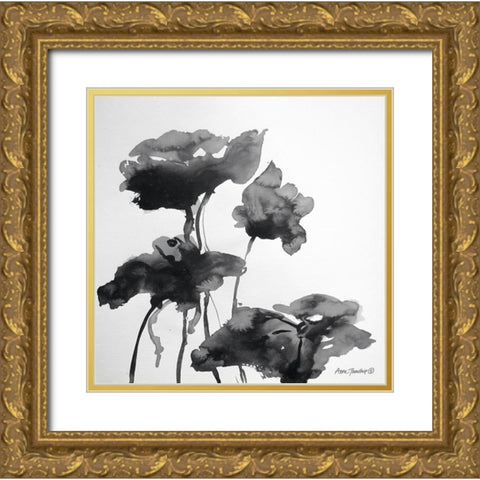 Lotus Flowers I  Gold Ornate Wood Framed Art Print with Double Matting by Thouthip, Anne