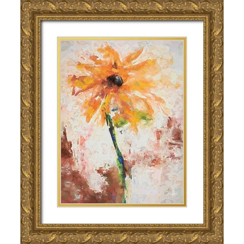 Lovely Yellow Gold Ornate Wood Framed Art Print with Double Matting by Thouthip, Anne