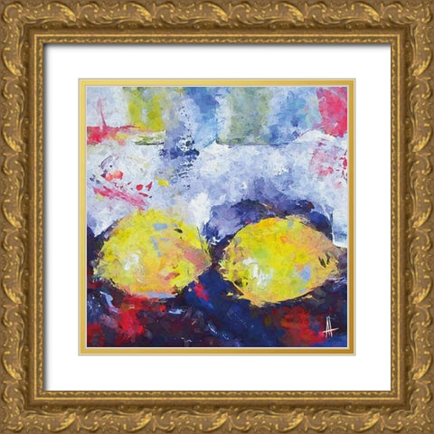 Lemon Twins Gold Ornate Wood Framed Art Print with Double Matting by Thouthip, Anne