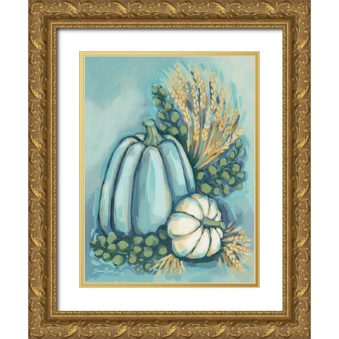 Blue Harvest II Gold Ornate Wood Framed Art Print with Double Matting by Baker, Sara