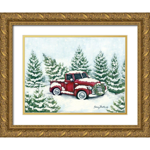 Tree Farm Tradition Gold Ornate Wood Framed Art Print with Double Matting by Baker, Sara