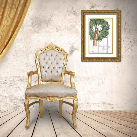 Copper Bells Ring Gold Ornate Wood Framed Art Print with Double Matting by Baker, Sara