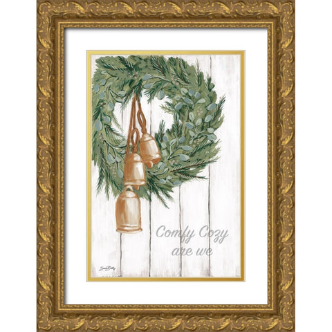 Copper Bells Ring Gold Ornate Wood Framed Art Print with Double Matting by Baker, Sara