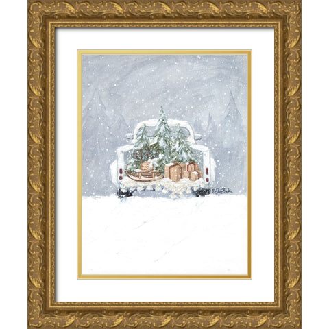 A Vintage Tree Tradition II Gold Ornate Wood Framed Art Print with Double Matting by Baker, Sara