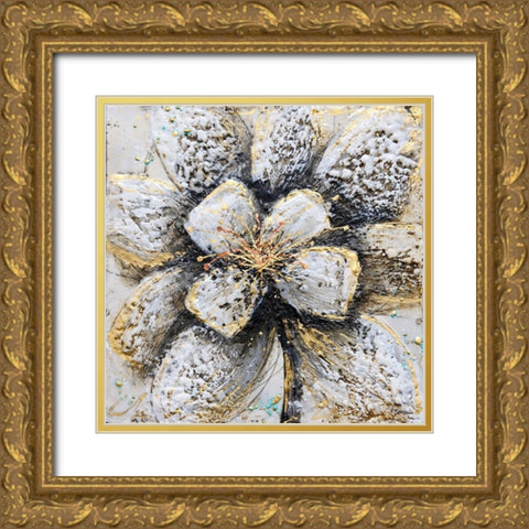 Explosion of Petals Gold Ornate Wood Framed Art Print with Double Matting by Hallowell, Britt