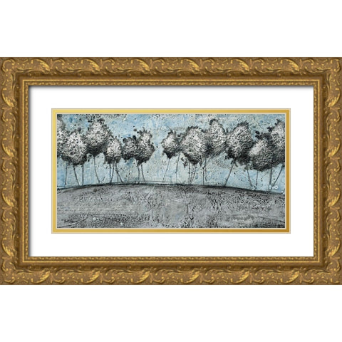 A Route of Silver     Gold Ornate Wood Framed Art Print with Double Matting by Hallowell, Britt