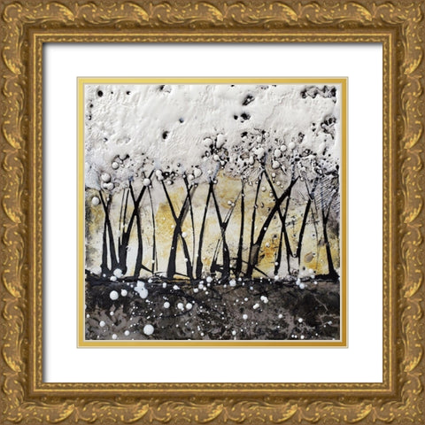 Snowfall Meadows  Gold Ornate Wood Framed Art Print with Double Matting by Hallowell, Britt