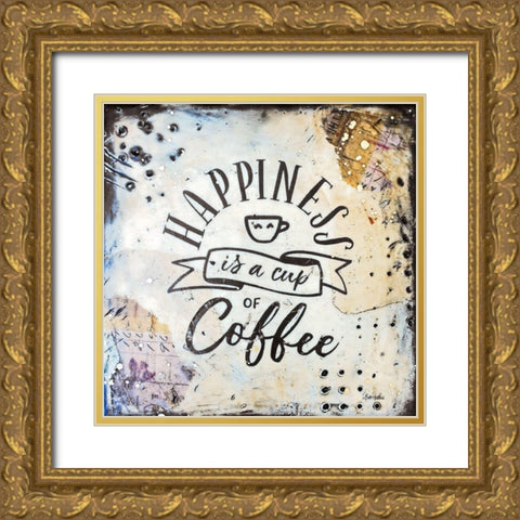 Coffee Love 1 Gold Ornate Wood Framed Art Print with Double Matting by Hallowell, Britt