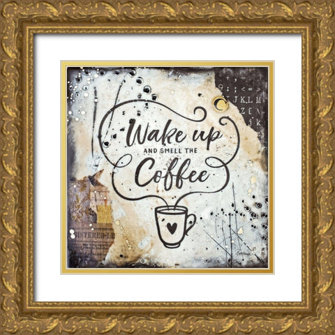 Coffee Love 3 Gold Ornate Wood Framed Art Print with Double Matting by Hallowell, Britt