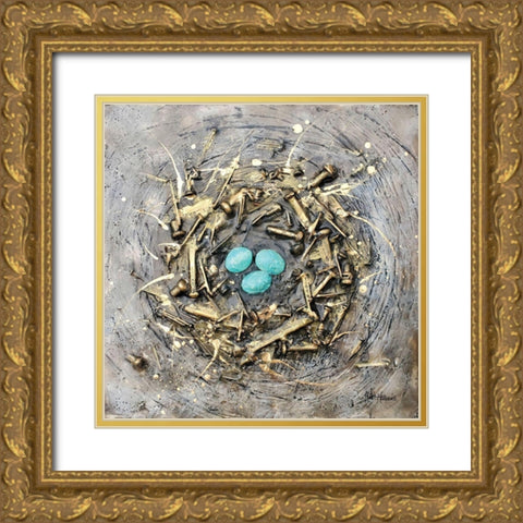 We Built Our Home Gold Ornate Wood Framed Art Print with Double Matting by Hallowell, Britt