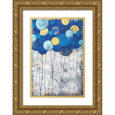 Bubble Trees Magic Gold Ornate Wood Framed Art Print with Double Matting by Hallowell, Britt