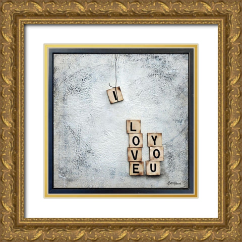 I Love You Gold Ornate Wood Framed Art Print with Double Matting by Hallowell, Britt