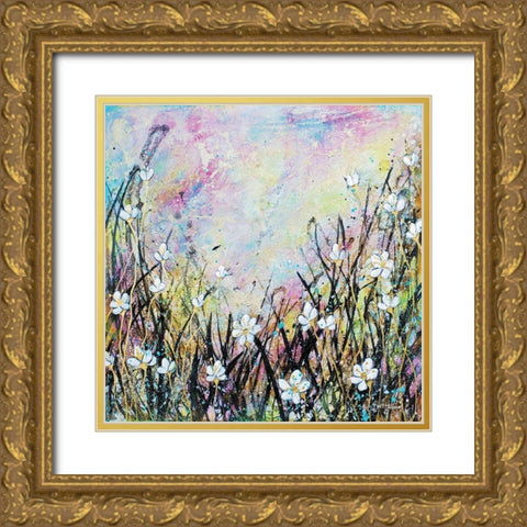 Sunrise Fields Gold Ornate Wood Framed Art Print with Double Matting by Hallowell, Britt