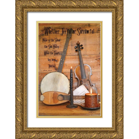 Music Gold Ornate Wood Framed Art Print with Double Matting by Jacobs, Billy