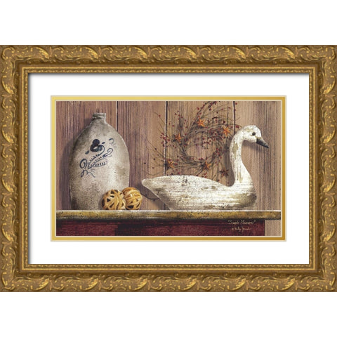 Simple Pleasures           Gold Ornate Wood Framed Art Print with Double Matting by Jacobs, Billy