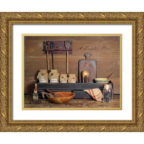A Simpler Time Gold Ornate Wood Framed Art Print with Double Matting by Jacobs, Billy