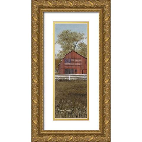 Warm Summer Gold Ornate Wood Framed Art Print with Double Matting by Jacobs, Billy
